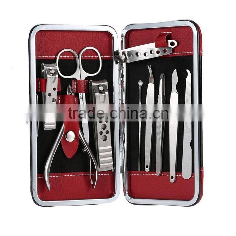 Bonvatt 9 pcs red stainless steel manicure set stainless steel manicure set