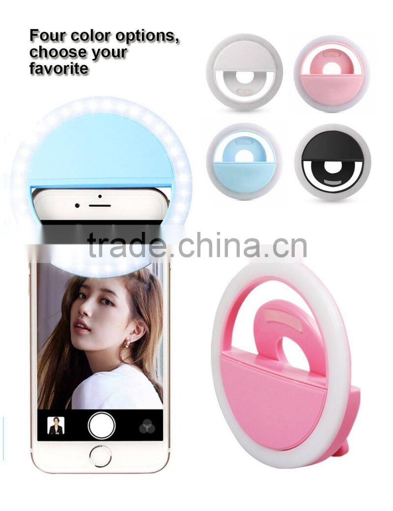 Rechargeable Selfie Ring Light Beauty Flashlight Li-Poly 36 LED Cellphone LED Fill Camera Light