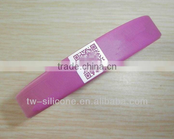 customized qr code silicone id bracelet 1 inch silicone bracelet