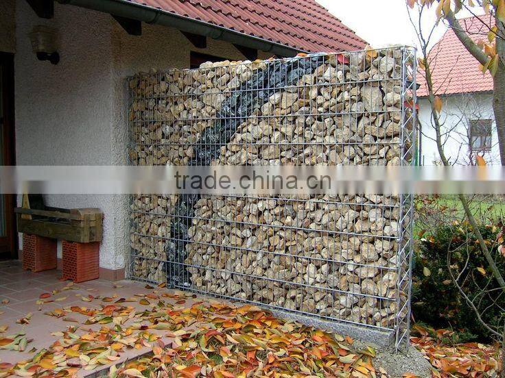 FOR GARDEN HOUSE YARD gabion box stone wall with plant/ corrosion resistance / galvanized metallic coated / welded wire mesh