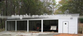 Metal garage with galvanized steel frame carport