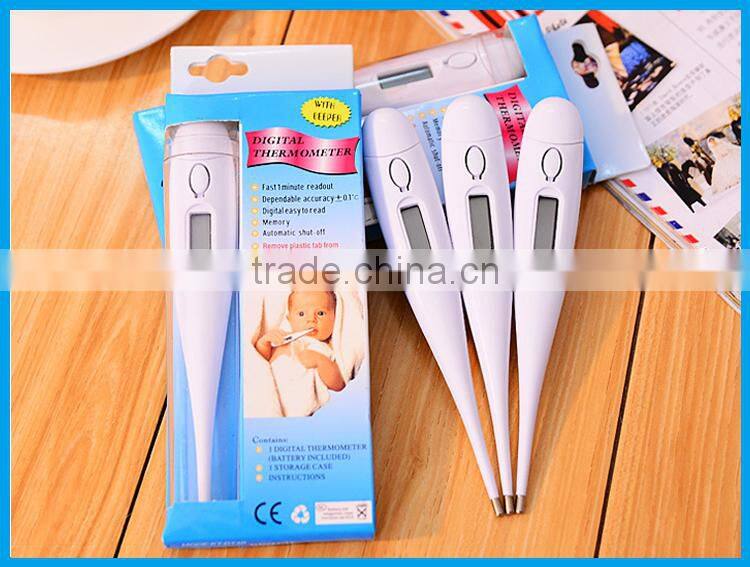 Instant read foldable lcd display digital meat grilling thermometer