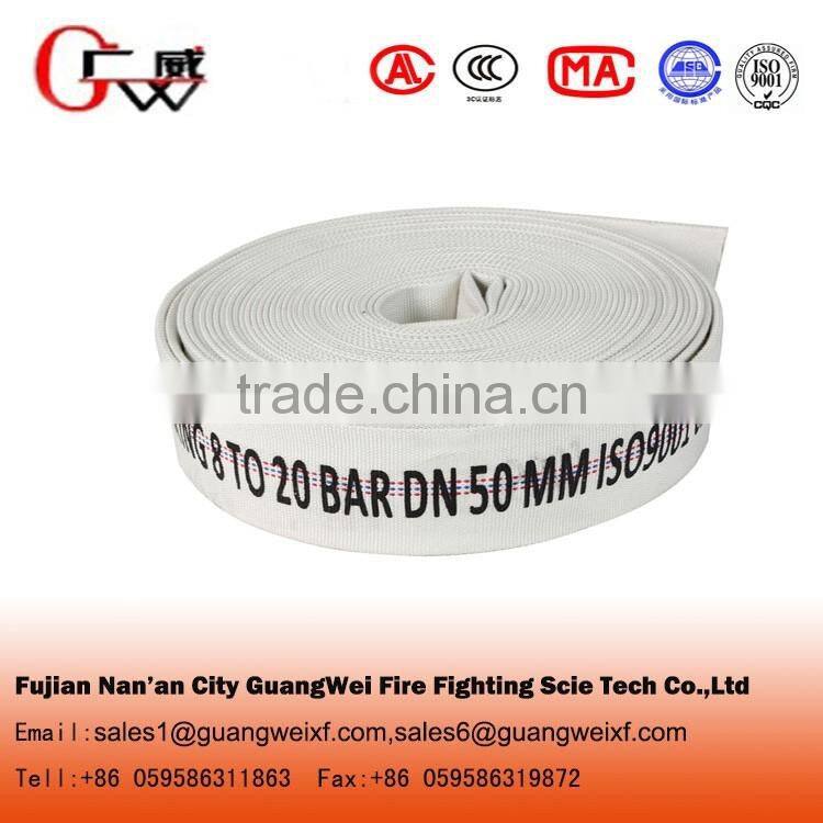 Double jacket used fire hose fabric with couplings for fire hose cabinet