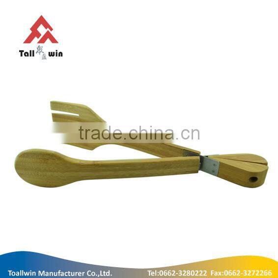 high quality bamboo multifunction kitchen tongs