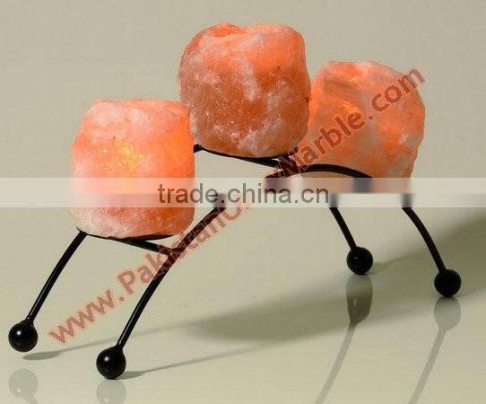 MODERN DESIGN WROUGHT IRON SALT CANDLE HOLDER & TEALIGHTS