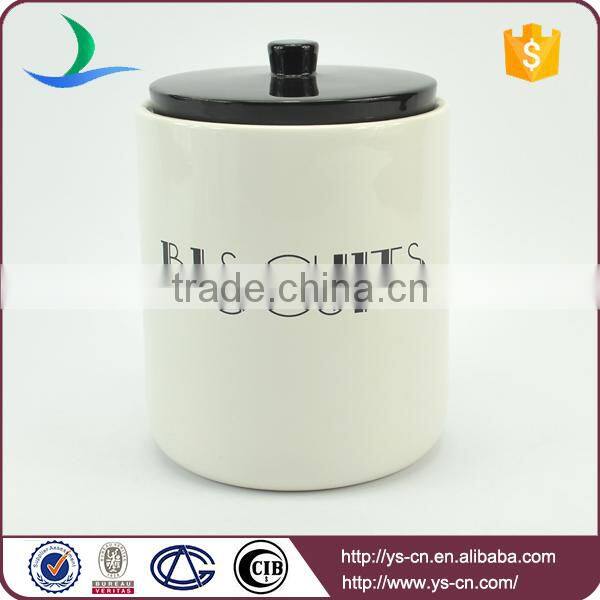 Wholesale modern style decal set of 5 ceramic kitchen canister sets