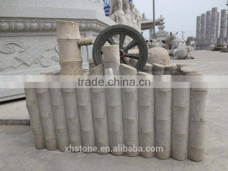 Granite bamboo shaped stone fountain for park decoration