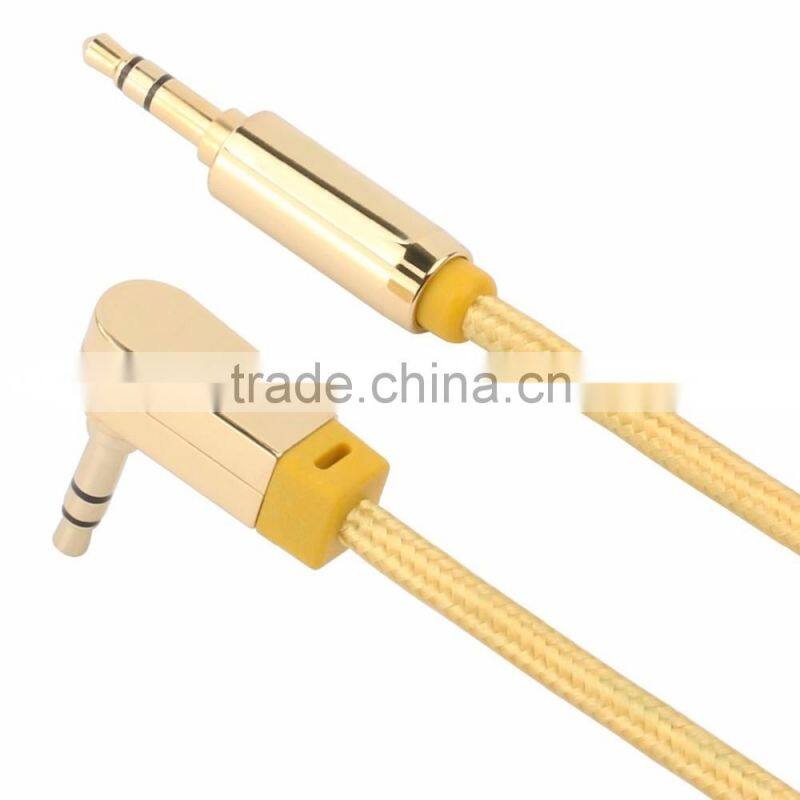 3.5mm Male-Male Three Core Audio Cable, Wholesale Hight Quality L Shape Car Audio Cable