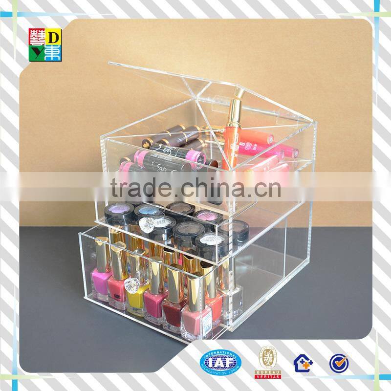 2015 High quality clear acrylic cosmetic drawer organizer,modern design popular acrylic makeup container from China low price