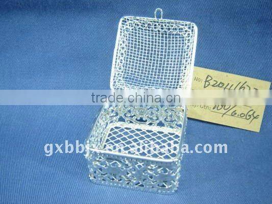 Square silver wire christmas small cake boxes