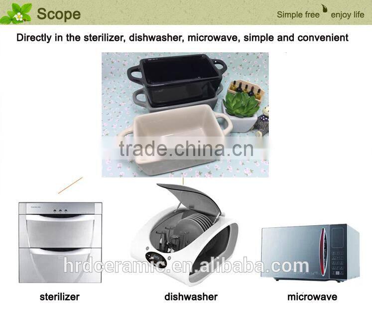 2015 stocked Cheap daily use colored square porcelain bakeware plate