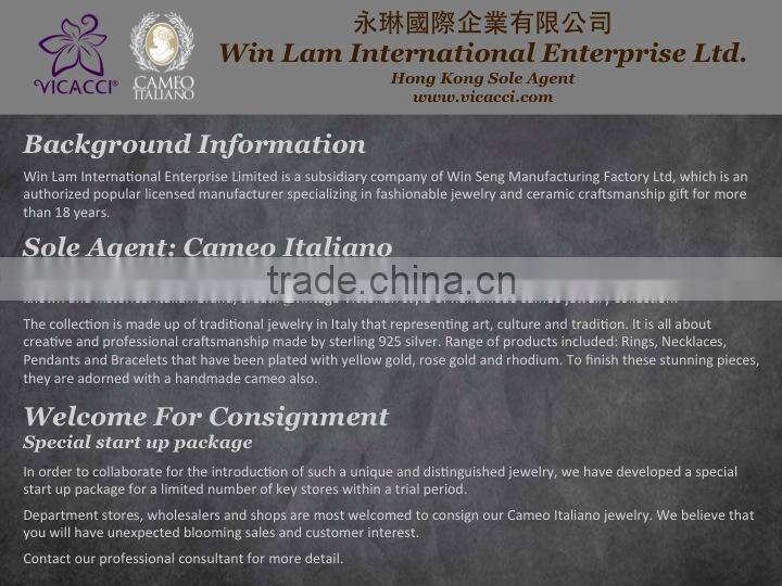 Alibaba Wholesale 925 Sterling Silver Handmade Pendants Made in Italy P32 cameo13mm