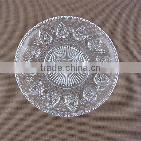 round clear bread glass plate , dessert plate , fruit dish