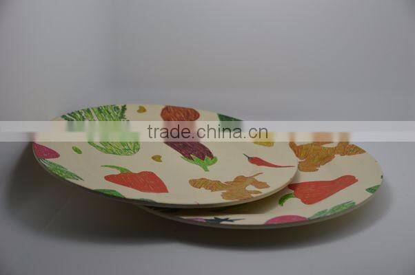 Hot-sell Eco Bamboo Fiber Big Reusable Plate(BC-P1003)