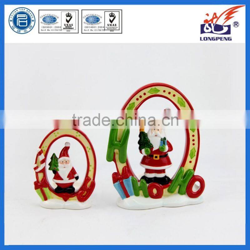 Ceramic Christmas Santa Tealight Candle Holders Bulk Christmas Decorated Candle Holders
