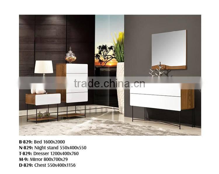2016 Hot Sale New Model Wooden Bedroom Furniture Set B-829