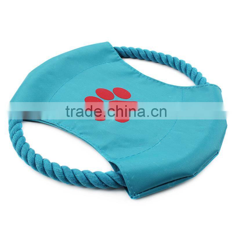 Canvas cotton rope pet dog Frisbee color cotton rope 21cm
