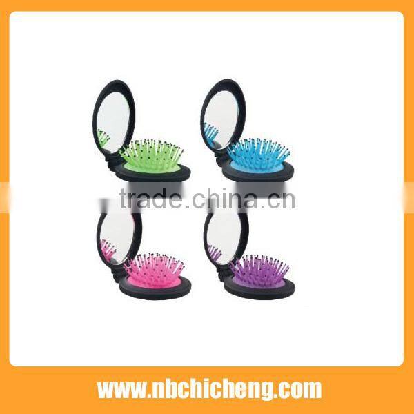 Good Quality Folding Comb With Mirror Mini Round Shape Folding Comb Mirror