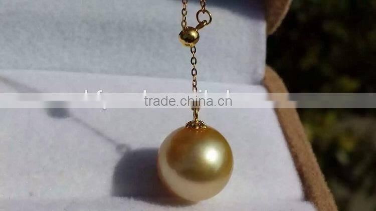 18k gold 9-10mm gold south sea pearl pendant