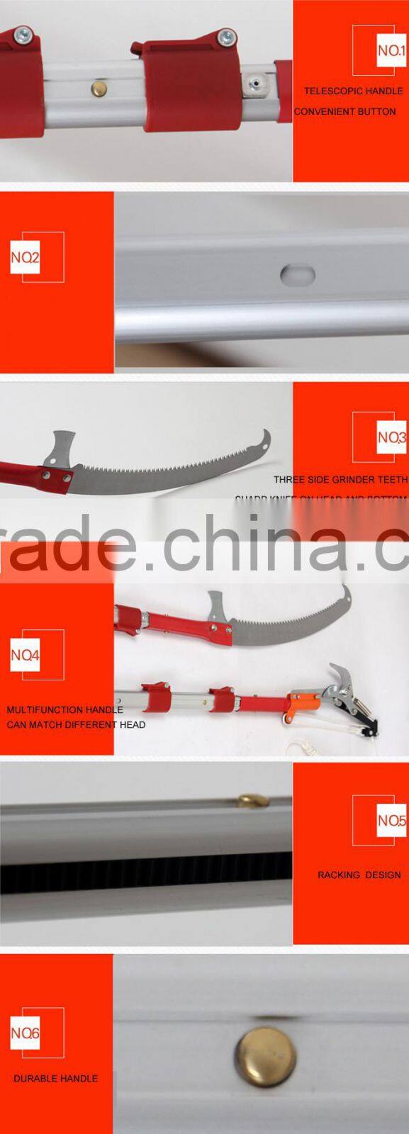 long handle aluminum handle telescopic pole tree pruning saw with sheath