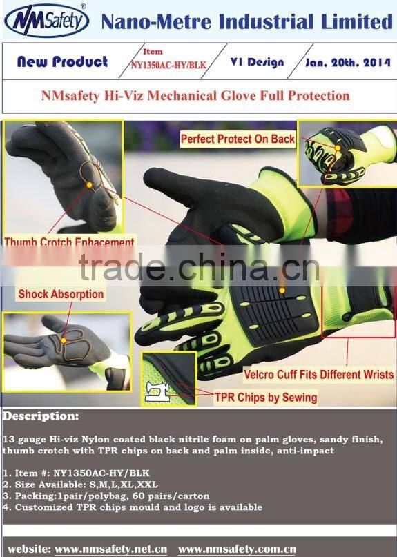 NMSAFETY protection mechanic gloves work gloves with EN388