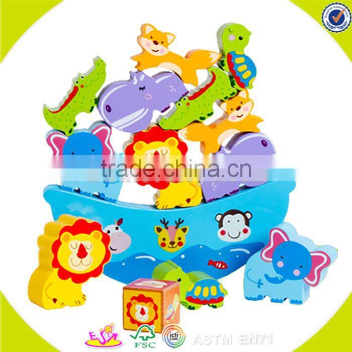 Wholesale intelligent wooden balance blocks game toy funny baby wooden balance blocks game W11F005