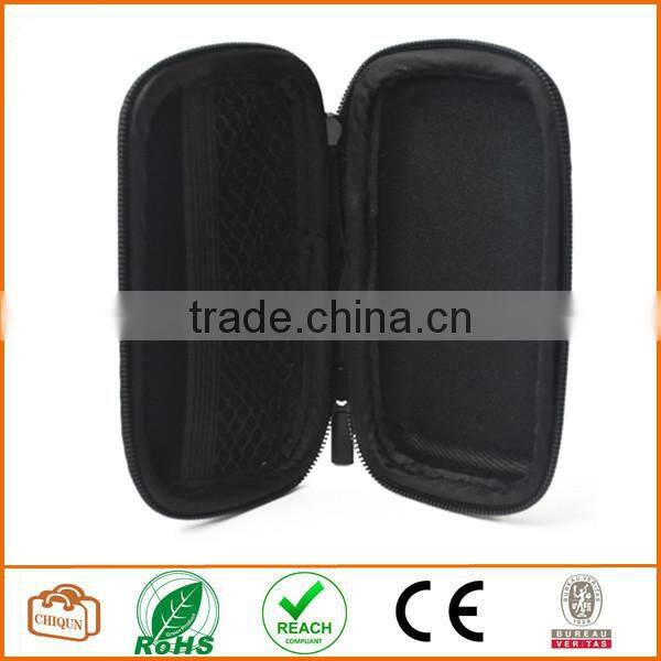 Black Color Rectangle Shaped Hard Earphone Headset EVA Case for MP3/MP4 Bluetooth Earphone Earbuds with Mesh Pocket