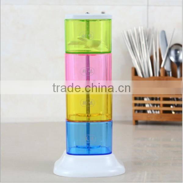 2015 new product Kitchen Rotating Plastic Seasoning storage Condiment Container box OEM Factory in ShenZhen