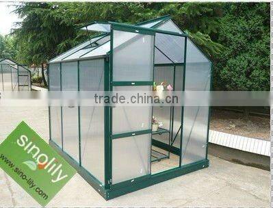 6x6ft polycarbonate sheet garden aluminum frame greenhouse