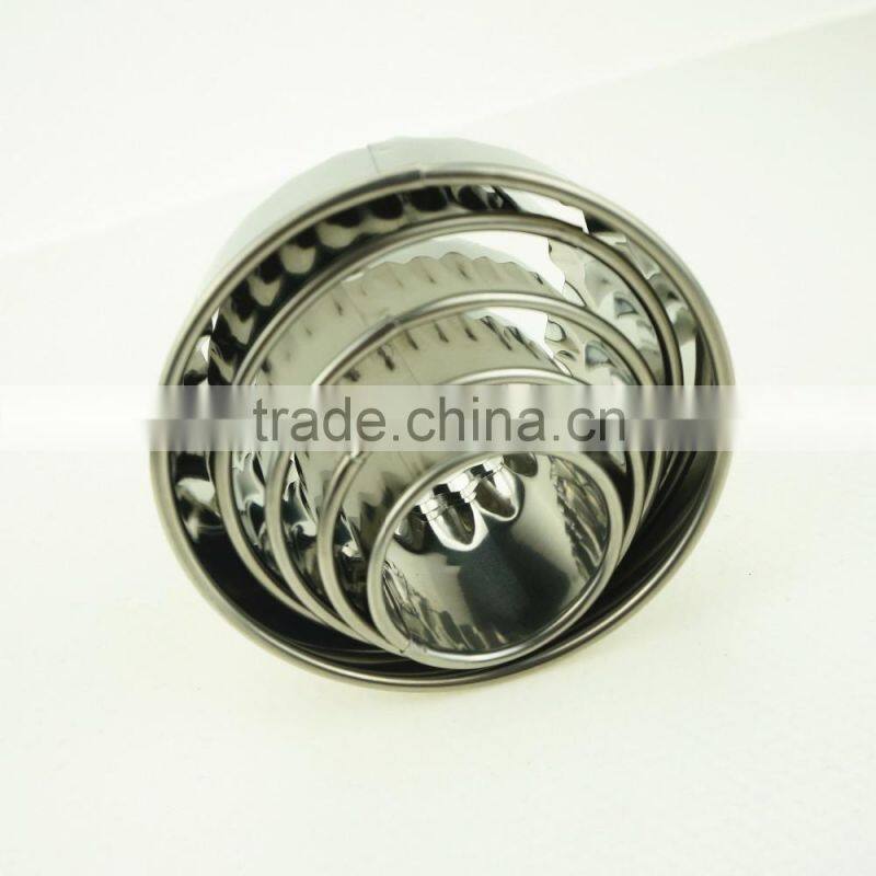 47099 5 pcs round shape stainless steel cookie cutter set