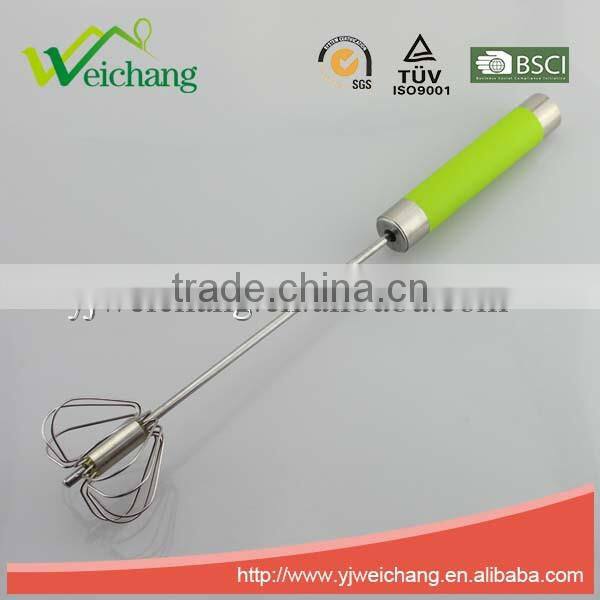 WCW034 Stainless Steel Rotary Egg Whisk, Egg beater,Stainless Steel Wire Manual Whisk Rotary Egg Beater Hand Mixer Kitchen Gadge