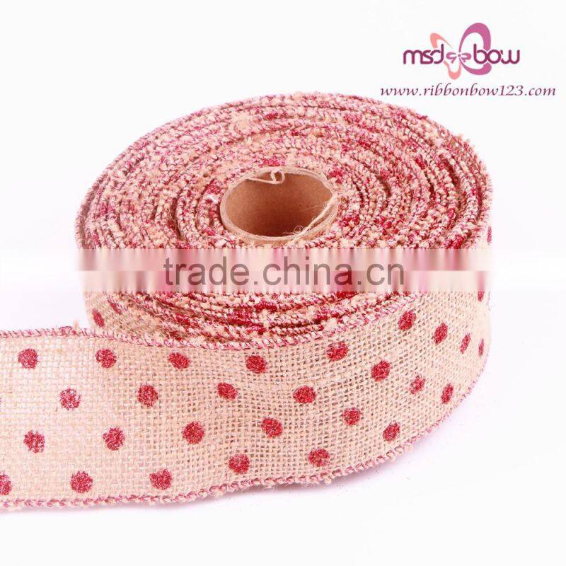 2.5 inch jute ribbon custom printed jute ribbon christmas ribbon