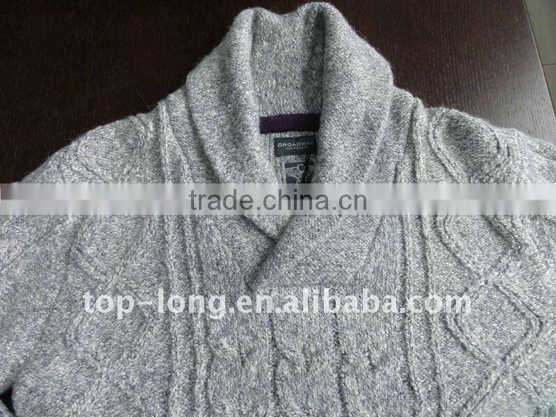 Man Jacquard sweater pullover with 10% Angora