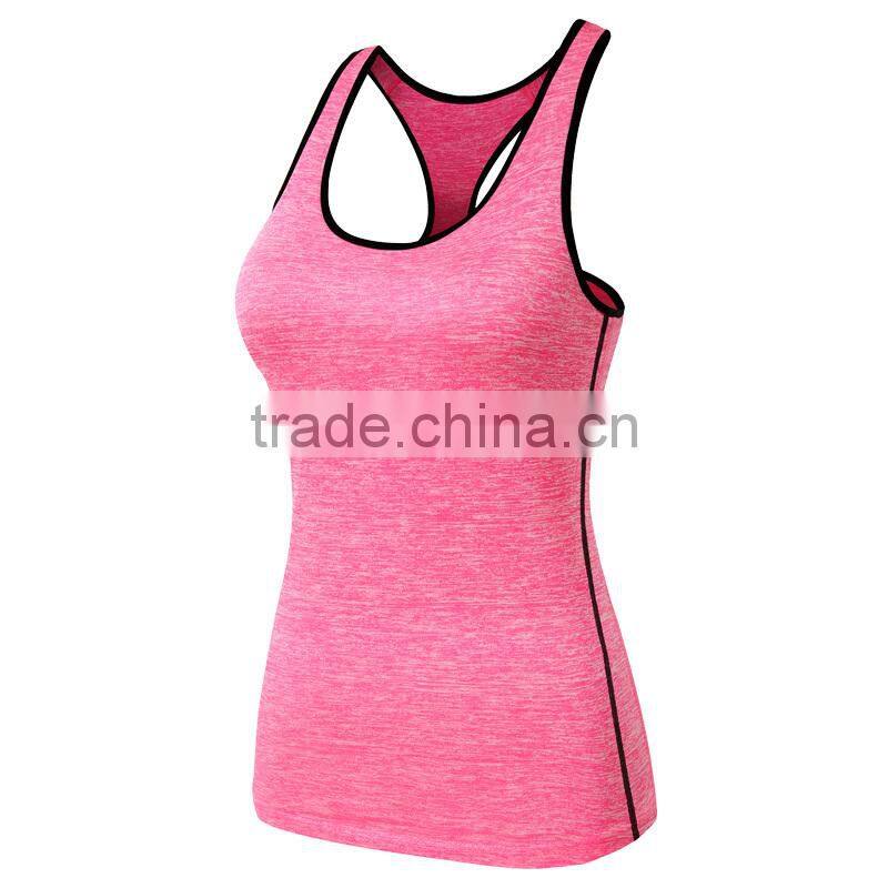 2017 China custom wholesale polyester ladies girls fashion fitness tank tops