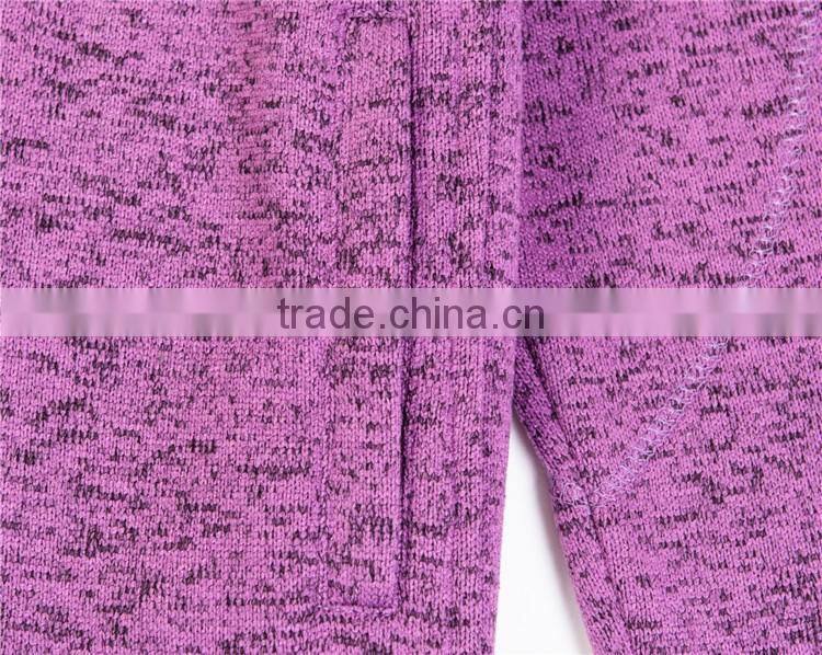 100%polyester High Quality hoodies knitted sweater fleece women hooded jacket