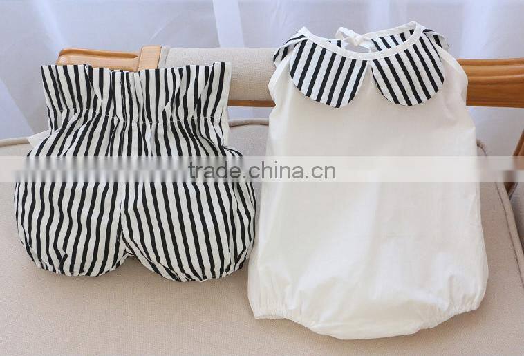 New Baby Girl Western Wear Woven Stripes Cute Baby Girl Clothes