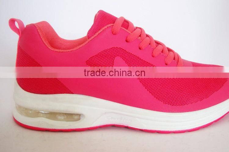 Air cushion outsole pink fashion low price sport shoes women