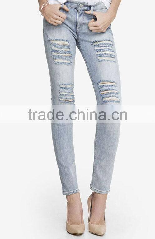 Custom xxx usa sexy ladies tight leggings sex photo women skinny elastic detroyed jeans