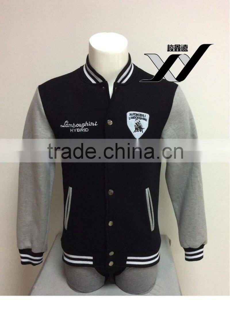 wholesale black and gray custom varsity jackets for men
