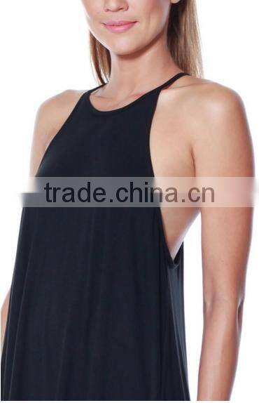 Plus Size Women Clothing Knit Halter Neck Spaghetti Swing Dress For Ladies