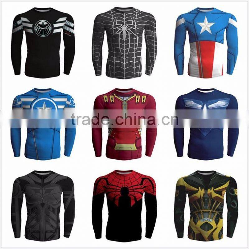 Men's Compression Long Sleeve T-shirt Running Cycling Base Tee Tops