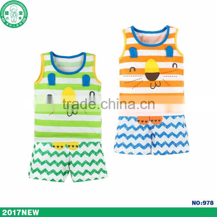 6-24 months baby boys' clothing sets t-shirt + short 2017 Summer cotton kid clothes