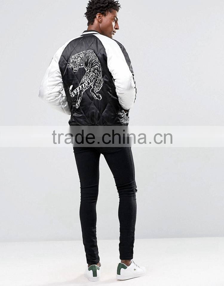 2017 factory directly sale customized brand colors sizes material print lion baseball collar winter man men jacket