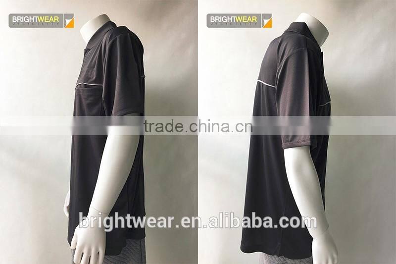 Wholesale 100% polyester plastic buttons micro mesh blank safety polo shirt