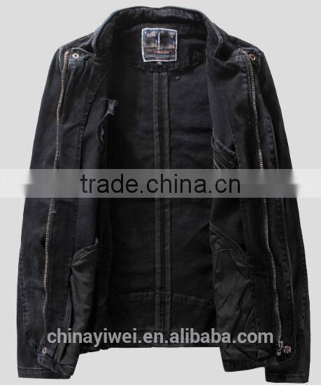 custom black mens denim jacket
