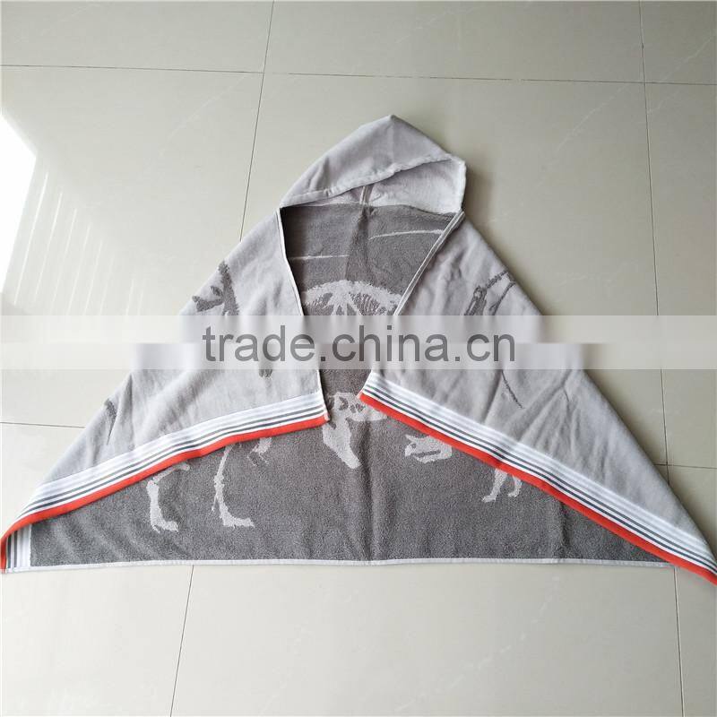 Wholesale Customed Brand Cotton Woven Jacquard Hooded Bath Towel