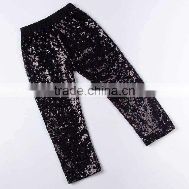 Boutique shiny navy sequin toddler kids tights , new pants design for girl M5070604