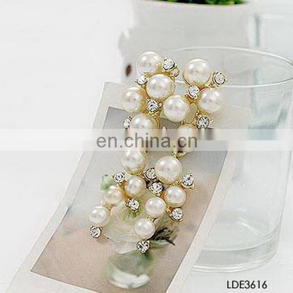 New fashion nice design exquisite crystal pearl dangle earring