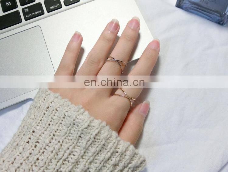 Korean Minimalist Cross Hollow Alloy Ring Above Knuckle Ring