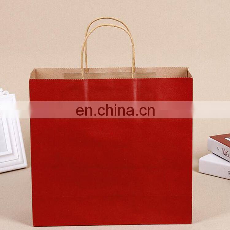 High quality customized Metal bronze Gold / Silver foil hot stamping embossing logo ribbon handle bread candy packing paper bag